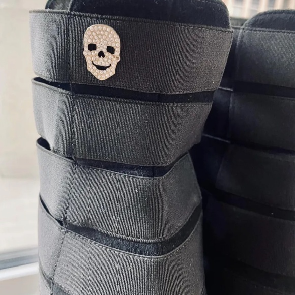 🔥 Philipp  Plein High Heel Sandals Black Multi Straps and logo crystal - Picture 5 of 5